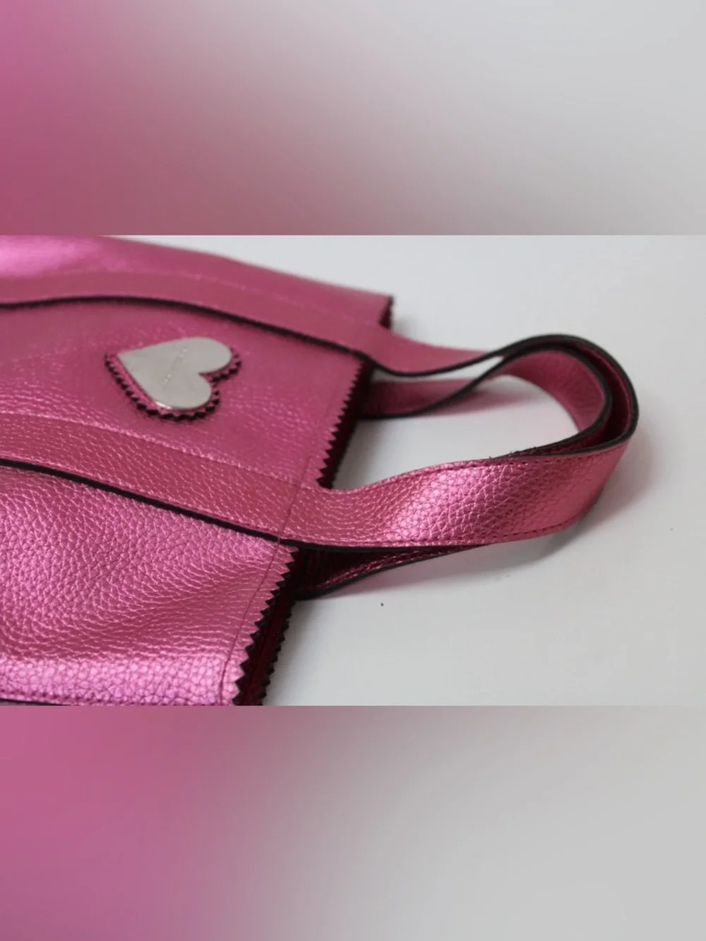 Victoria's Secret metallic pink mini tote bag